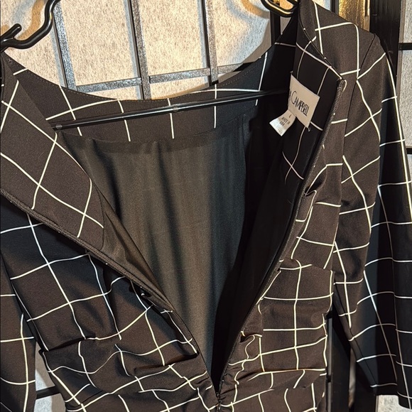 Sara Campbell Black and White 3/4 Sleeve Sheath Dress, SZ 4 - Picture 8 of 13